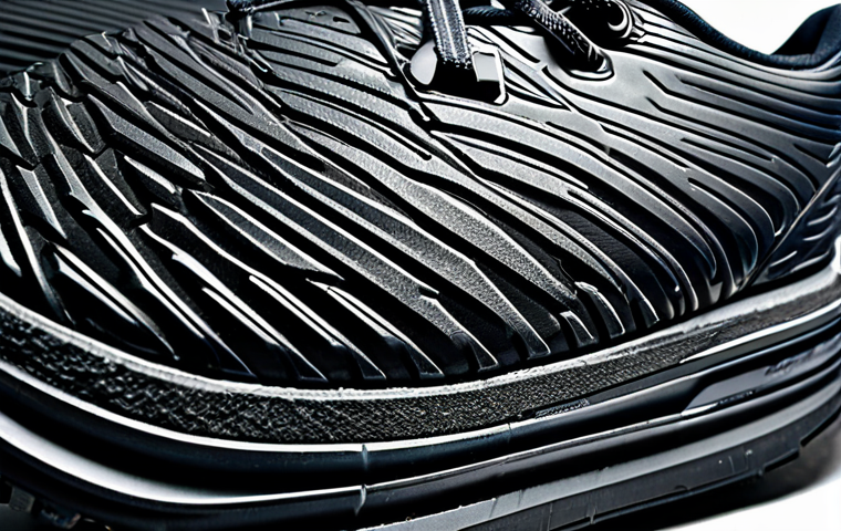 러닝화 밑창 유형 비교 - Road Running Shoe Outsole Close-up**
"Close-up of a BRS 1000 road running shoe outsole, showing the...