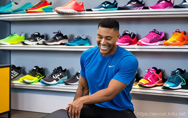 러닝화 전문 매장 위치 - **Gait Analysis in Action:** A focused, high-angle shot capturing a male runner in his late 20s, wea... 러닝화 전문 매장 위치 - **Gait Analysis in Action:** A focused, high-angle shot capturing a male runner in his late 20s, wea...