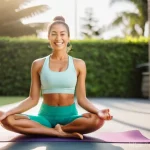 러닝 후 에너지 보충 식품 - **Prompt:** A fit, energetic woman in a modern, breathable sports bra and athletic shorts, glistenin...