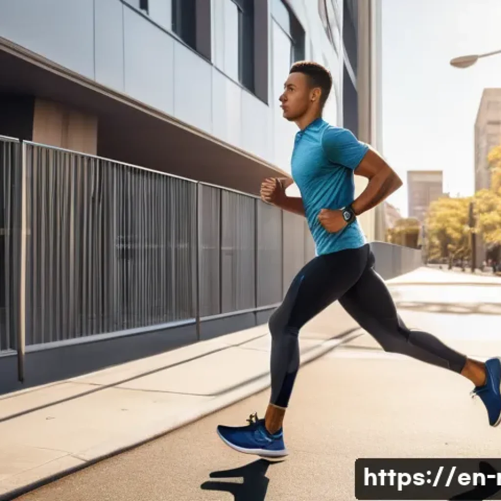 러닝 중 발생하는 허리 통증 해결책 - A detailed, realistic illustration of a runner demonstrating optimal running posture to reduce back ...